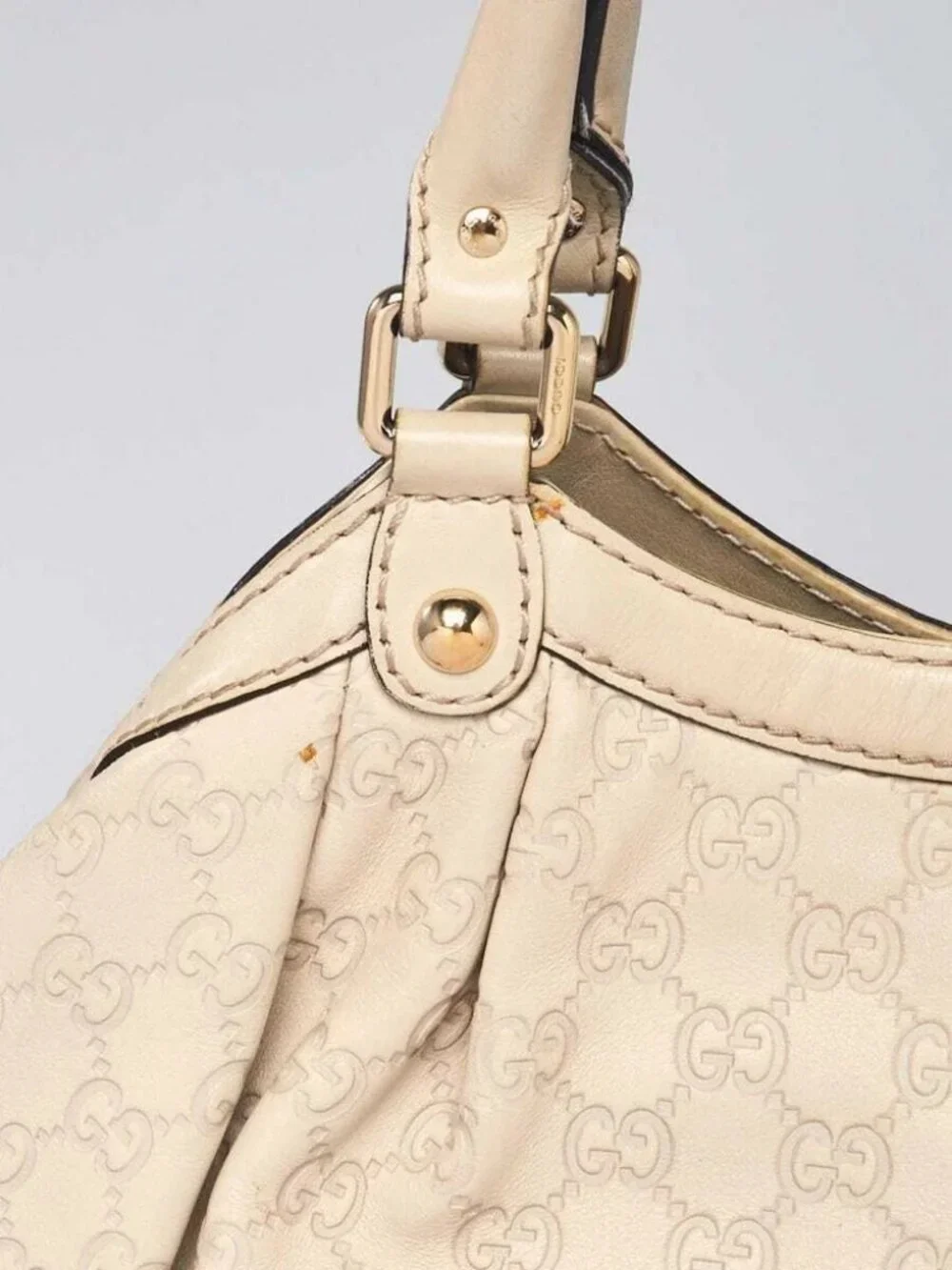 Gucci White Guccissima Leather Medium Sukey Tote Bag